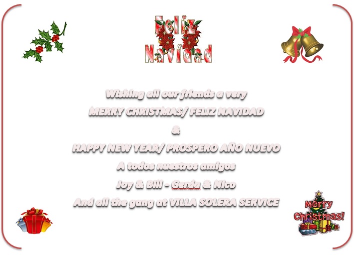 Merry Christmas & Happy New Year  From Team Villa Solera Service SL